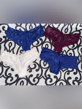 NWT Victoria's Secret Very Sexy Cheeky Lace & Satin Panty Set of 4